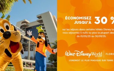 Économisez jusqu’à 30% sur les chambres de certains hôtels Disney lorsque vous séjournez 5 nuits et plus!