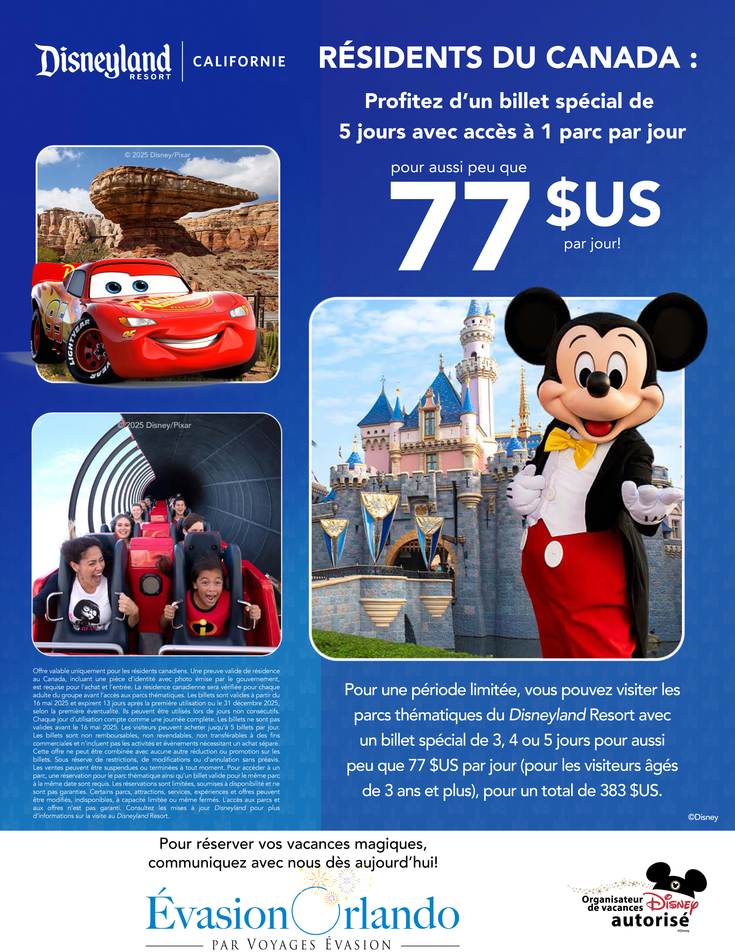 Promotion Disneyland pour canadien